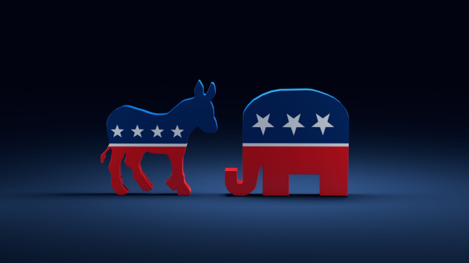 Democrat and Republican symbols