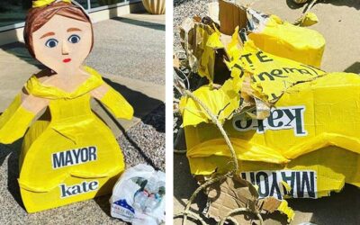 Activists Beat Effigy Of Mayor Kate Gallego During Her Annual Address