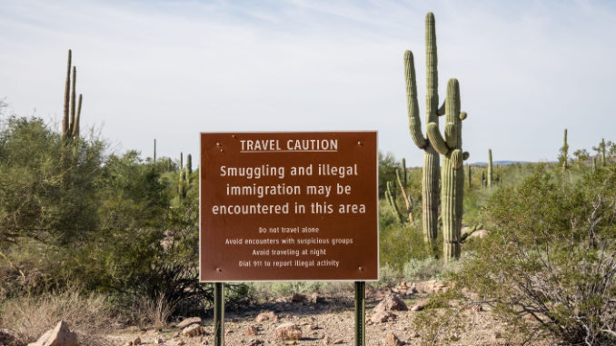 border warning sign