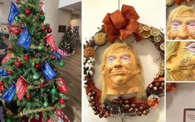 Fountain Hills Democrats Reply To Pro-Trump Christmas Tree With Grotesque Trump Mask